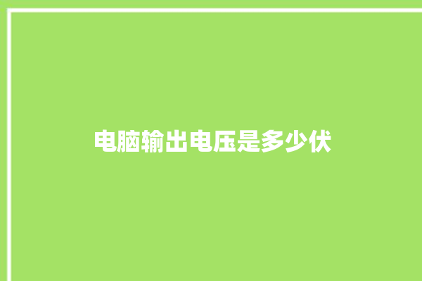 电脑输出电压是多少伏