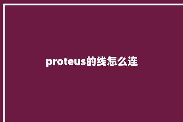 proteus的线怎么连