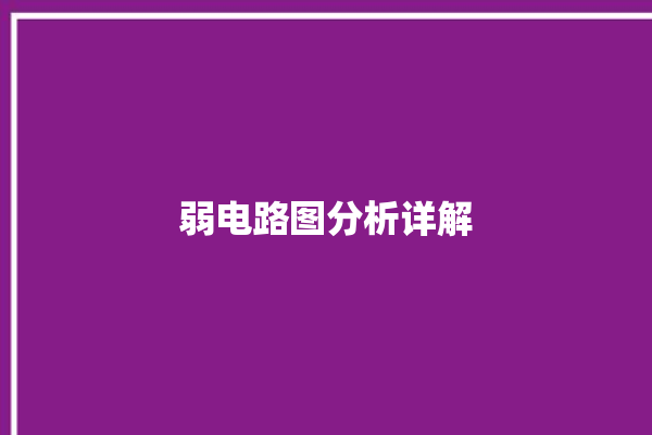 弱电路图分析详解