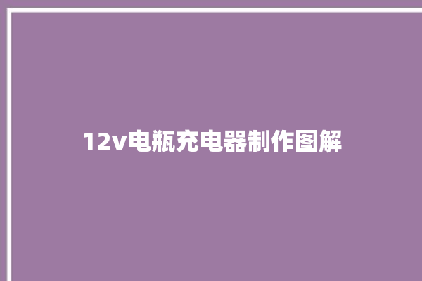 12v电瓶充电器制作图解