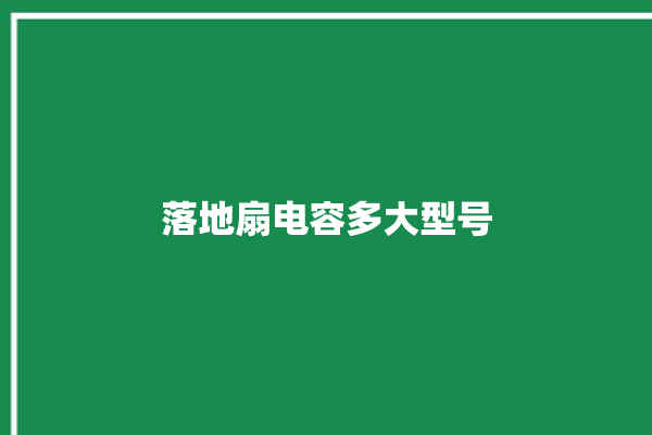 落地扇电容多大型号