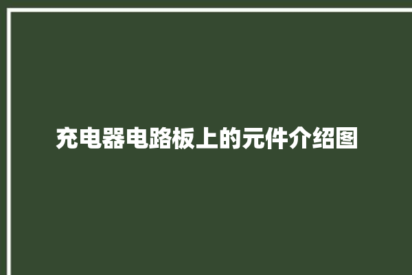 充电器电路板上的元件介绍图