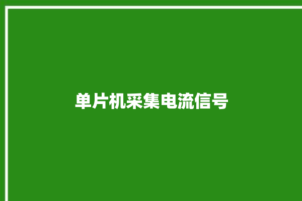 单片机采集电流信号