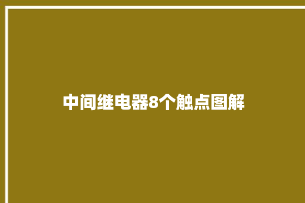 中间继电器8个触点图解