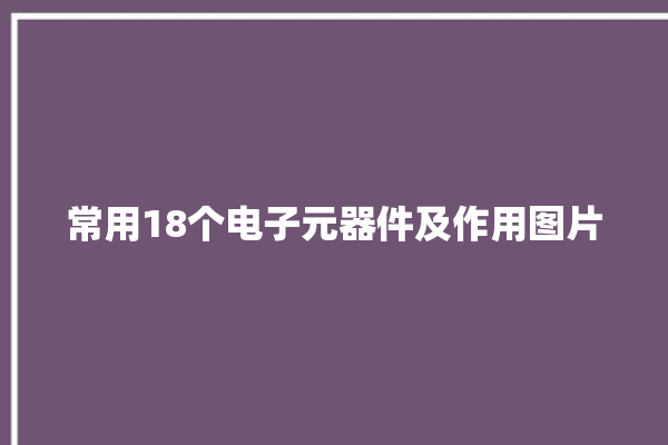 常用18个电子元器件及作用图片