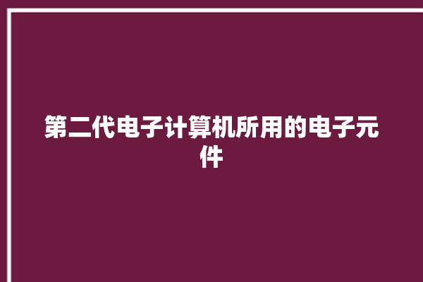 第二代电子计算机所用的电子元件