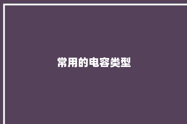 常用的电容类型