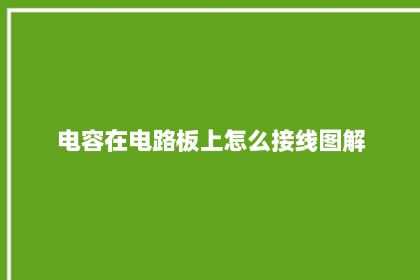 电容在电路板上怎么接线图解