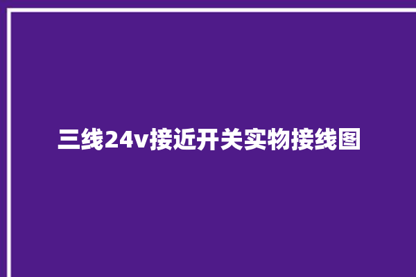 三线24v接近开关实物接线图