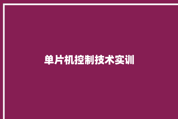 单片机控制技术实训