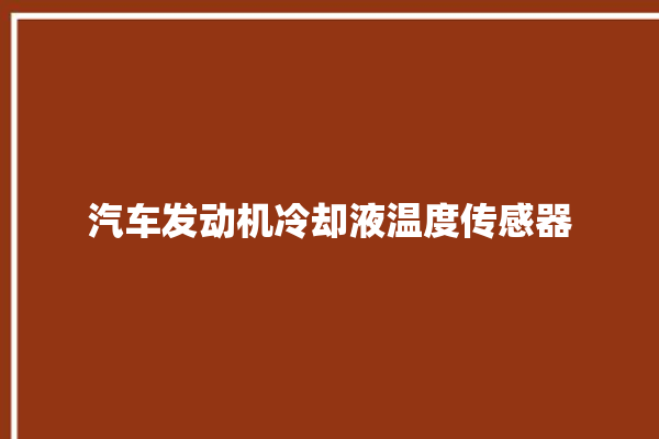 汽车发动机冷却液温度传感器