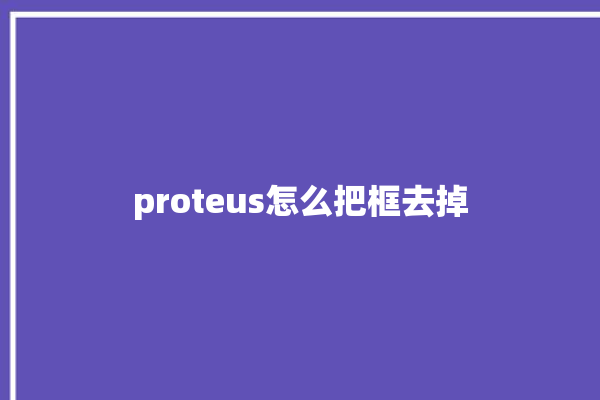 proteus怎么把框去掉