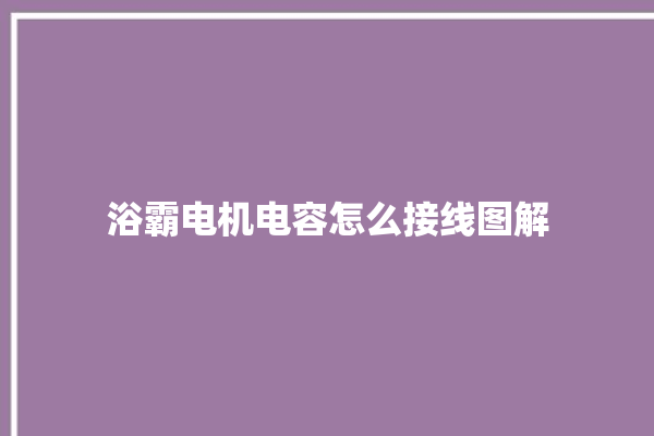 浴霸电机电容怎么接线图解