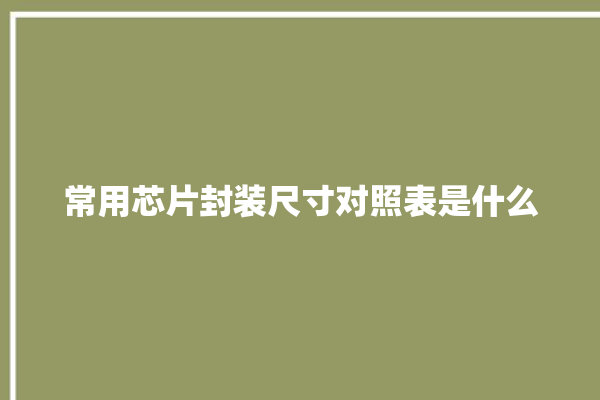 常用芯片封装尺寸对照表是什么