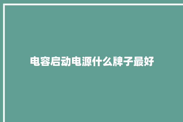 电容启动电源什么牌子最好