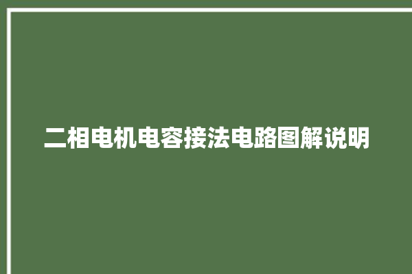 二相电机电容接法电路图解说明