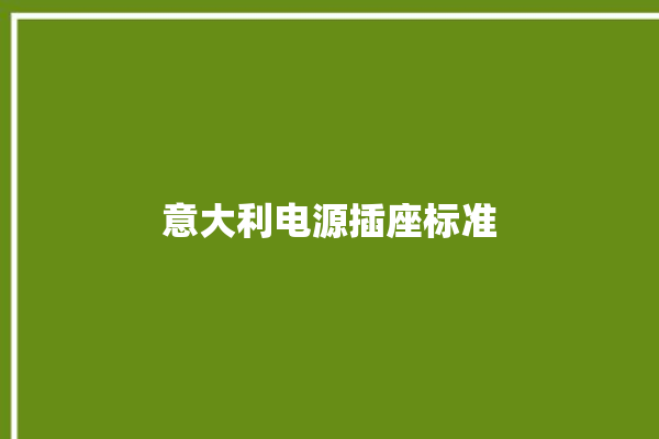 意大利电源插座标准