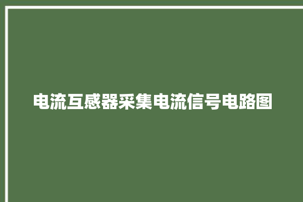 电流互感器采集电流信号电路图