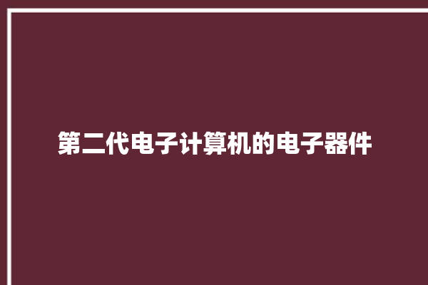 第二代电子计算机的电子器件