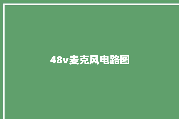 48v麦克风电路图