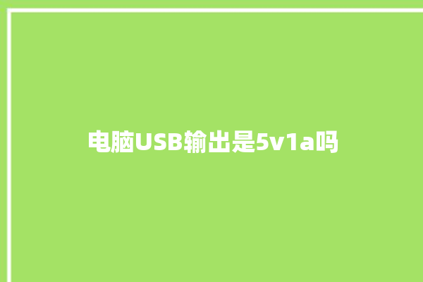 电脑USB输出是5v1a吗