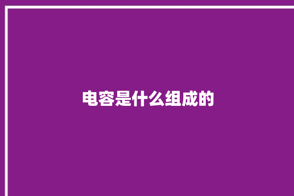 电容是什么组成的