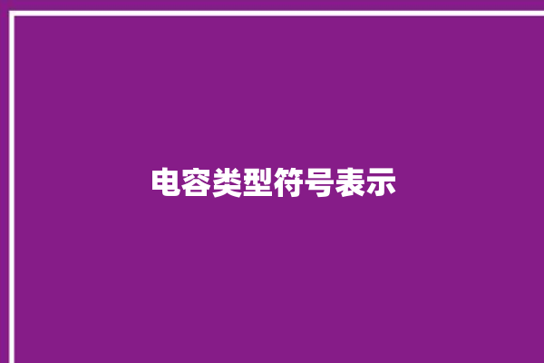 电容类型符号表示