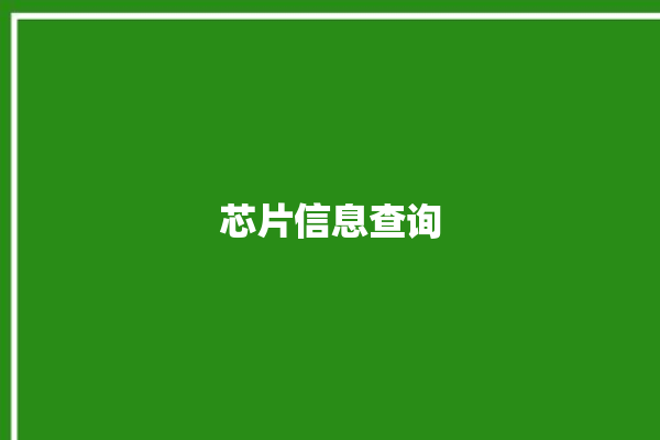 芯片信息查询