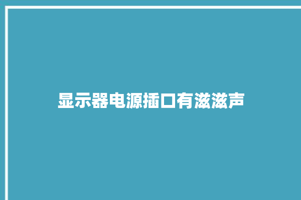 显示器电源插口有滋滋声