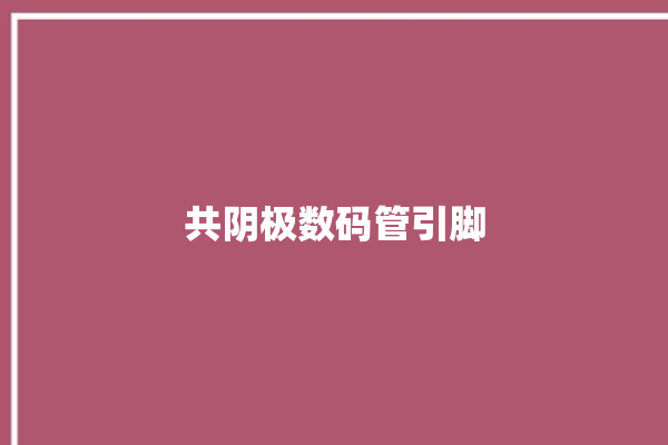 共阴极数码管引脚