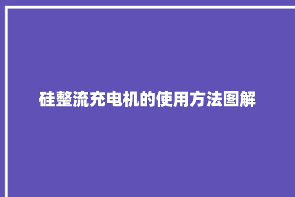 硅整流充电机的使用方法图解