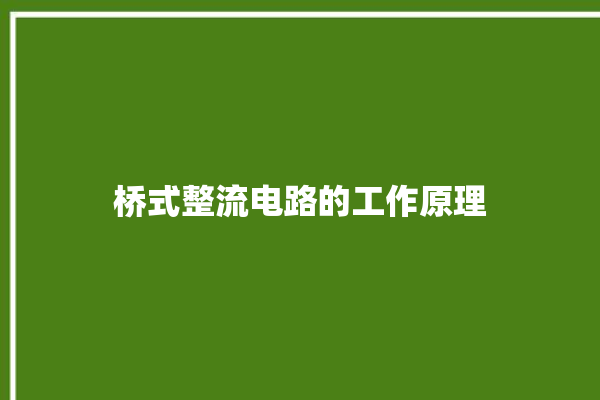 桥式整流电路的工作原理