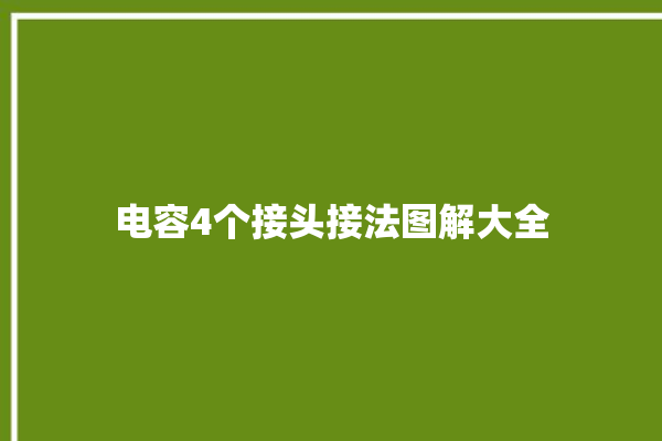 电容4个接头接法图解大全