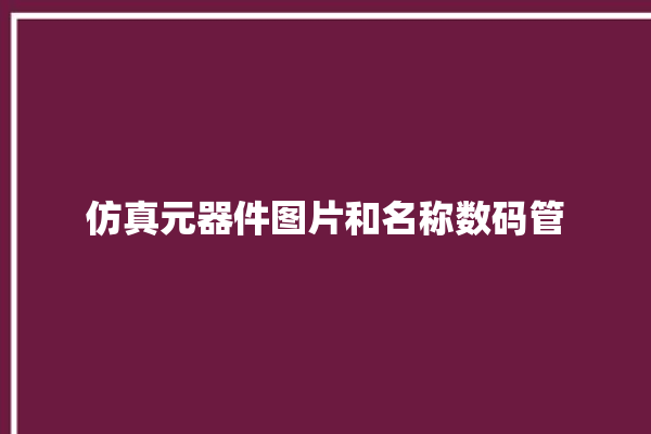 仿真元器件图片和名称数码管