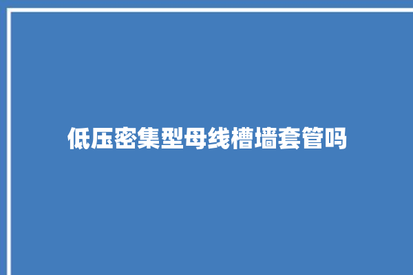 低压密集型母线槽墙套管吗