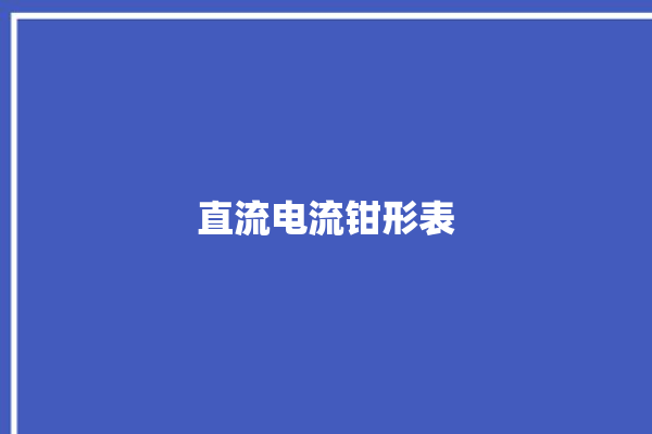 直流电流钳形表