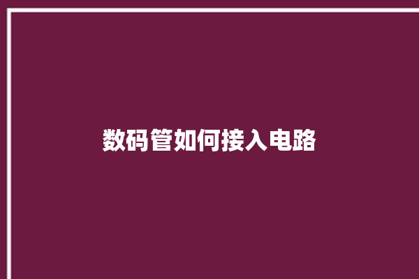 数码管如何接入电路