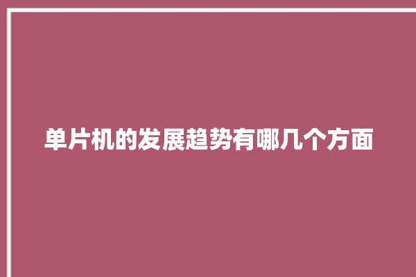 单片机的发展趋势有哪几个方面