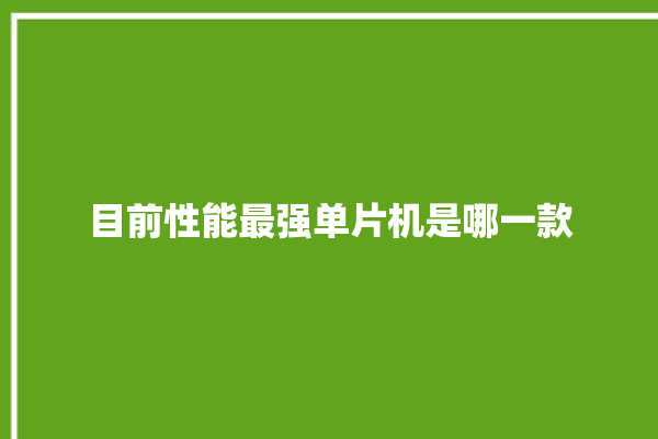 目前性能最强单片机是哪一款