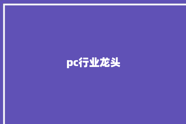 pc行业龙头