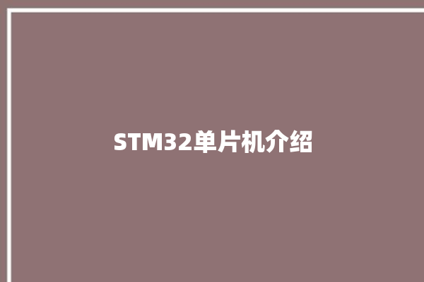 STM32单片机介绍