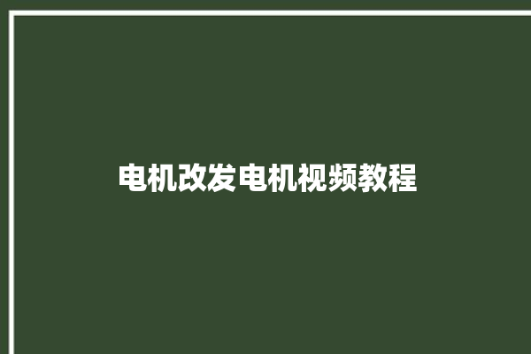 电机改发电机视频教程