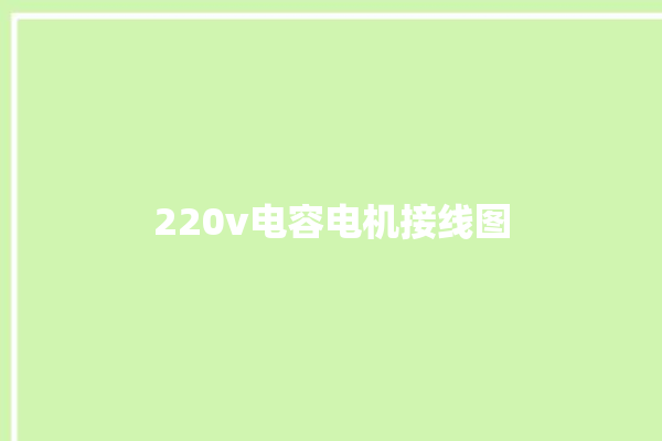 220v电容电机接线图