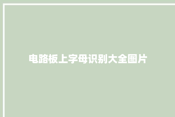 电路板上字母识别大全图片