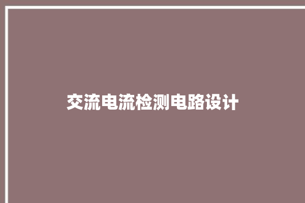 交流电流检测电路设计