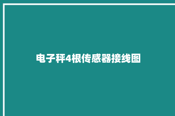 电子秤4根传感器接线图