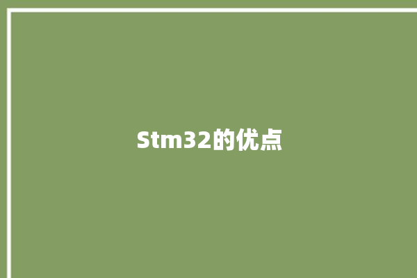 Stm32的优点