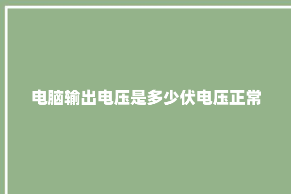 电脑输出电压是多少伏电压正常