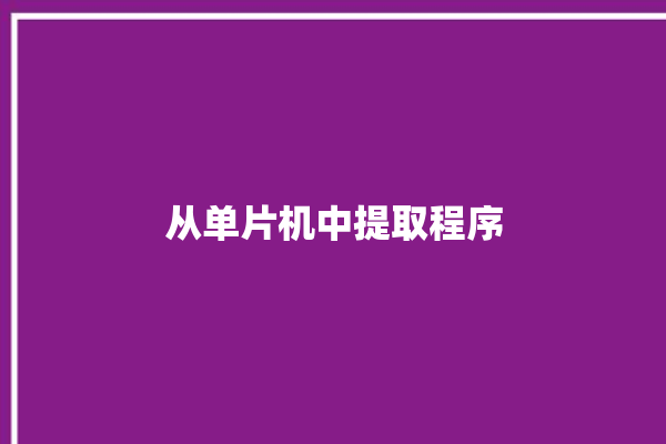 从单片机中提取程序