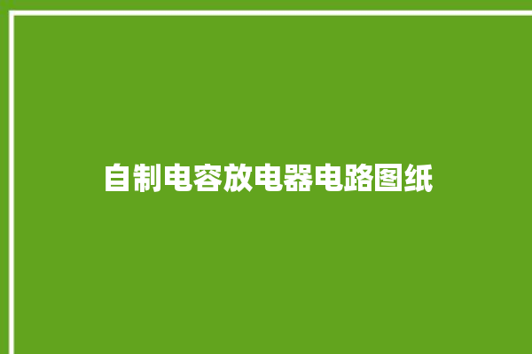 自制电容放电器电路图纸